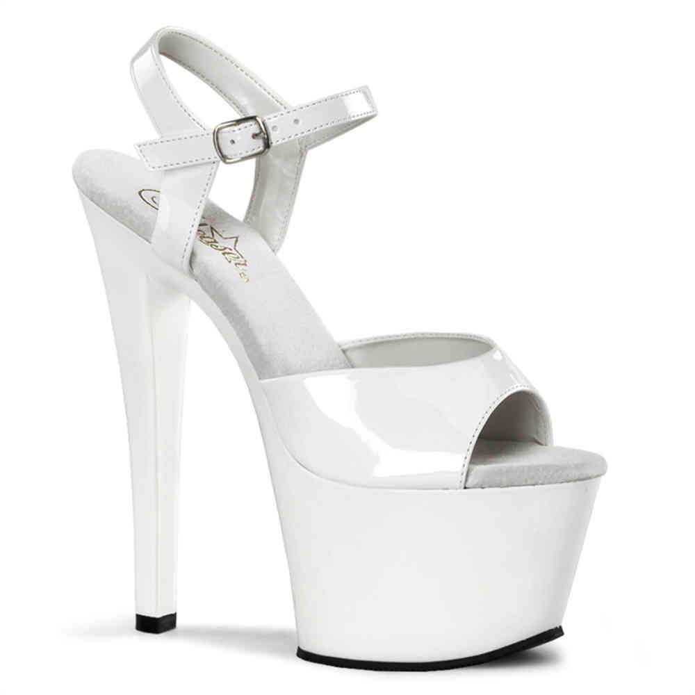Pleaser - SKY309 Sandale à bride à la cheville, Pole dance chaussures - Chaussures de pole dance - Blanc Product image